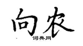 丁謙向農楷書個性簽名怎么寫