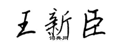 王正良王新臣行書個性簽名怎么寫