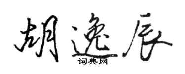 駱恆光胡逸辰行書個性簽名怎么寫