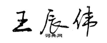 曾慶福王辰偉行書個性簽名怎么寫