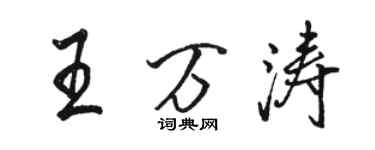 駱恆光王萬濤行書個性簽名怎么寫