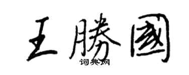王正良王勝國行書個性簽名怎么寫