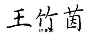 丁謙王竹茵楷書個性簽名怎么寫