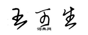 朱錫榮王可生草書個性簽名怎么寫