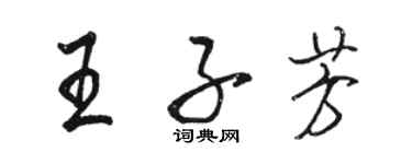 駱恆光王子芳行書個性簽名怎么寫