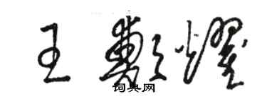 駱恆光王鄭耀草書個性簽名怎么寫