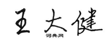 駱恆光王大健行書個性簽名怎么寫