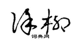曾慶福徐柳草書個性簽名怎么寫