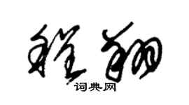 朱錫榮程翔草書個性簽名怎么寫