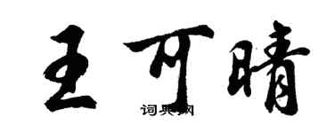胡問遂王可晴行書個性簽名怎么寫