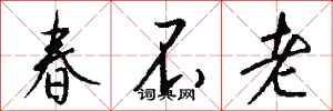 錢沛雲春不老行書怎么寫