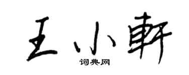 王正良王小軒行書個性簽名怎么寫