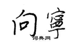 王正良向寧行書個性簽名怎么寫