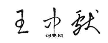 駱恆光王中獻草書個性簽名怎么寫