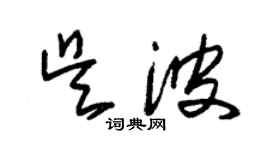 朱錫榮吳波草書個性簽名怎么寫