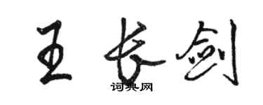 駱恆光王長劍行書個性簽名怎么寫