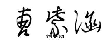 曾慶福曹紫涵草書個性簽名怎么寫