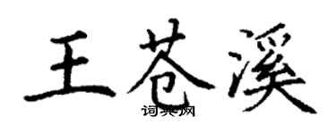 丁謙王蒼溪楷書個性簽名怎么寫