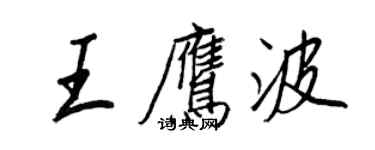 王正良王鷹波行書個性簽名怎么寫