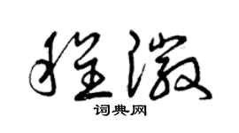 曾慶福程徽草書個性簽名怎么寫
