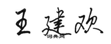 駱恆光王建歡行書個性簽名怎么寫