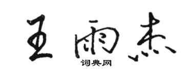 駱恆光王雨傑行書個性簽名怎么寫