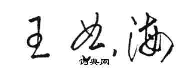 駱恆光王典海草書個性簽名怎么寫