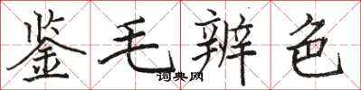 駱恆光鑒毛辨色楷書怎么寫