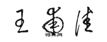 駱恆光王甫佳草書個性簽名怎么寫