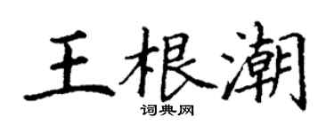 丁謙王根潮楷書個性簽名怎么寫