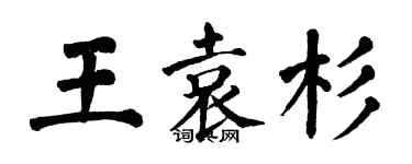 翁闓運王袁杉楷書個性簽名怎么寫