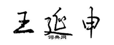 曾慶福王延申行書個性簽名怎么寫