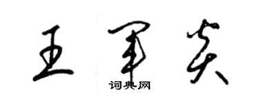 梁錦英王軍炎草書個性簽名怎么寫