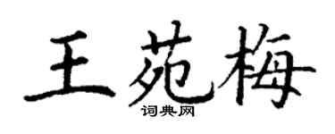 丁謙王苑梅楷書個性簽名怎么寫