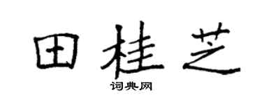袁強田桂芝楷書個性簽名怎么寫