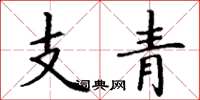 丁謙支青楷書怎么寫