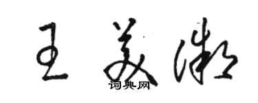 駱恆光王美微草書個性簽名怎么寫