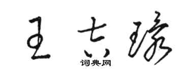 駱恆光王吉環草書個性簽名怎么寫