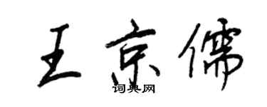 王正良王京儒行書個性簽名怎么寫