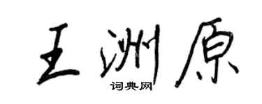 王正良王洲原行書個性簽名怎么寫
