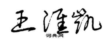曾慶福王淮凱草書個性簽名怎么寫