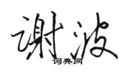 駱恆光謝波行書個性簽名怎么寫