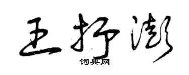 曾慶福王抒澎草書個性簽名怎么寫