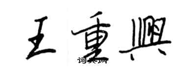 王正良王重興行書個性簽名怎么寫