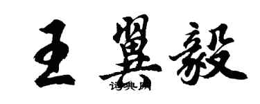 胡問遂王翼毅行書個性簽名怎么寫