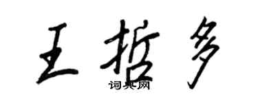 王正良王哲多行書個性簽名怎么寫