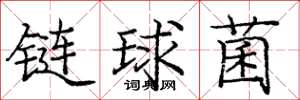 龐中華鏈球菌楷書怎么寫