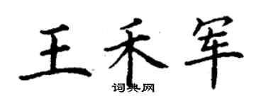 丁謙王禾軍楷書個性簽名怎么寫