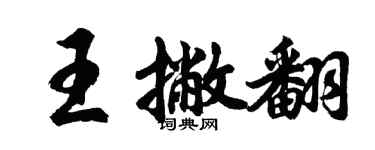 胡問遂王撇翻行書個性簽名怎么寫
