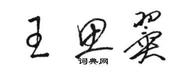 駱恆光王思翼草書個性簽名怎么寫